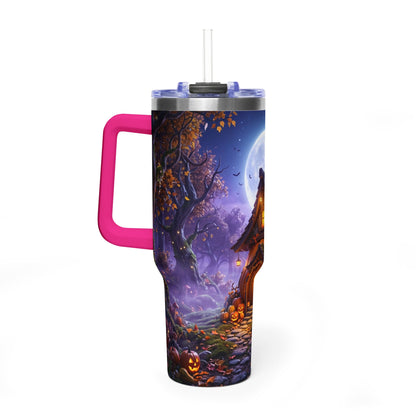 40oz Halloween Haunted Cottage Vacuum Tumbler