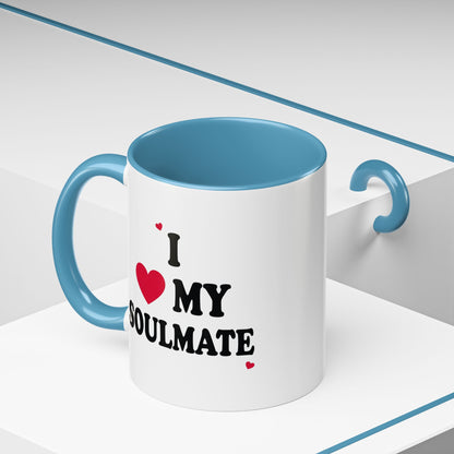 I Love My Soulmate Accent Coffee Mug