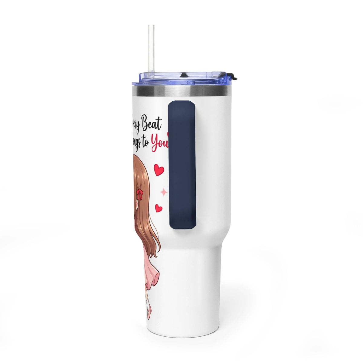 Cute Anime Boy Love Hearts 40oz Travel Tumbler