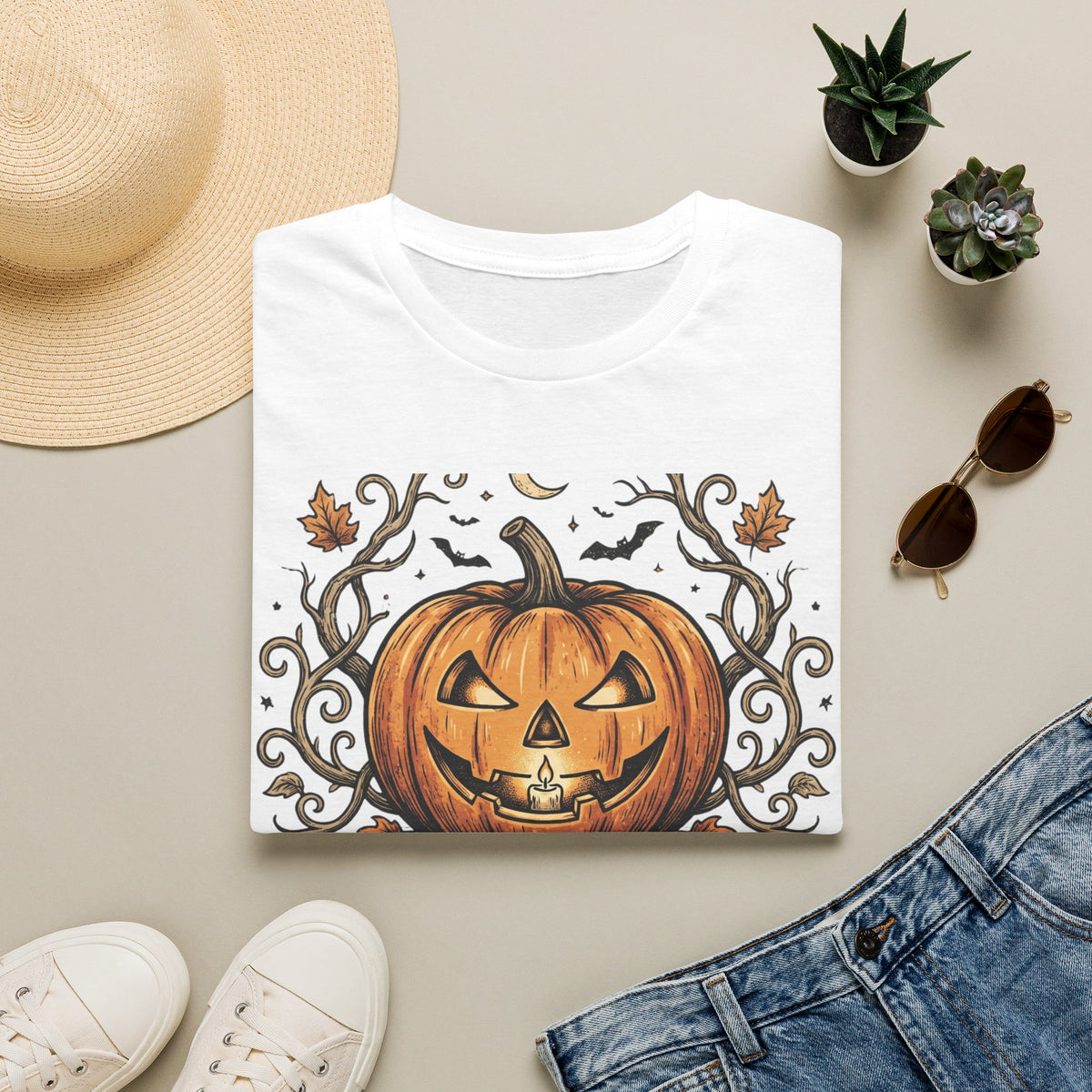 Halloween Pumpkin T-Shirt — Haunted Harvest "Halloween Nights" Graphic Tee
