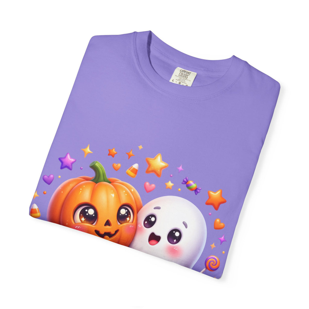 Halloween Pumpkin & Ghost T-Shirt — Cute Spooky Friends Graphic Tee