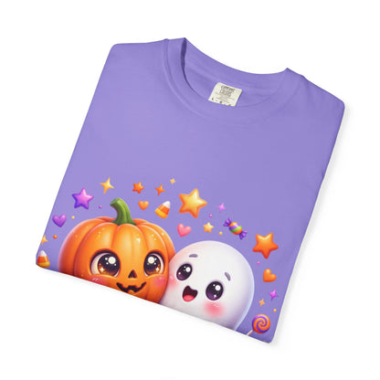 Halloween Pumpkin & Ghost T-Shirt — Cute Spooky Friends Graphic Tee