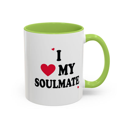 I Love My Soulmate Accent Coffee Mug