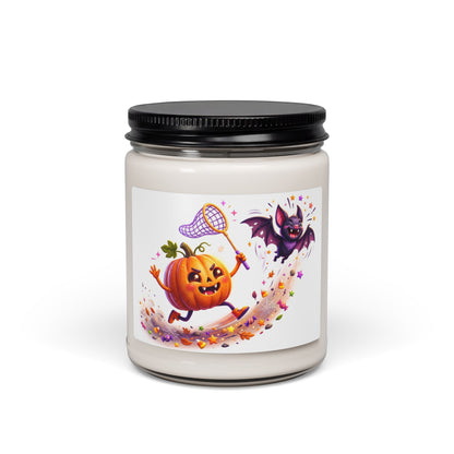 Halloween Pumpkin & Bat Scented Soy Candle — 9oz Fall Fragrance