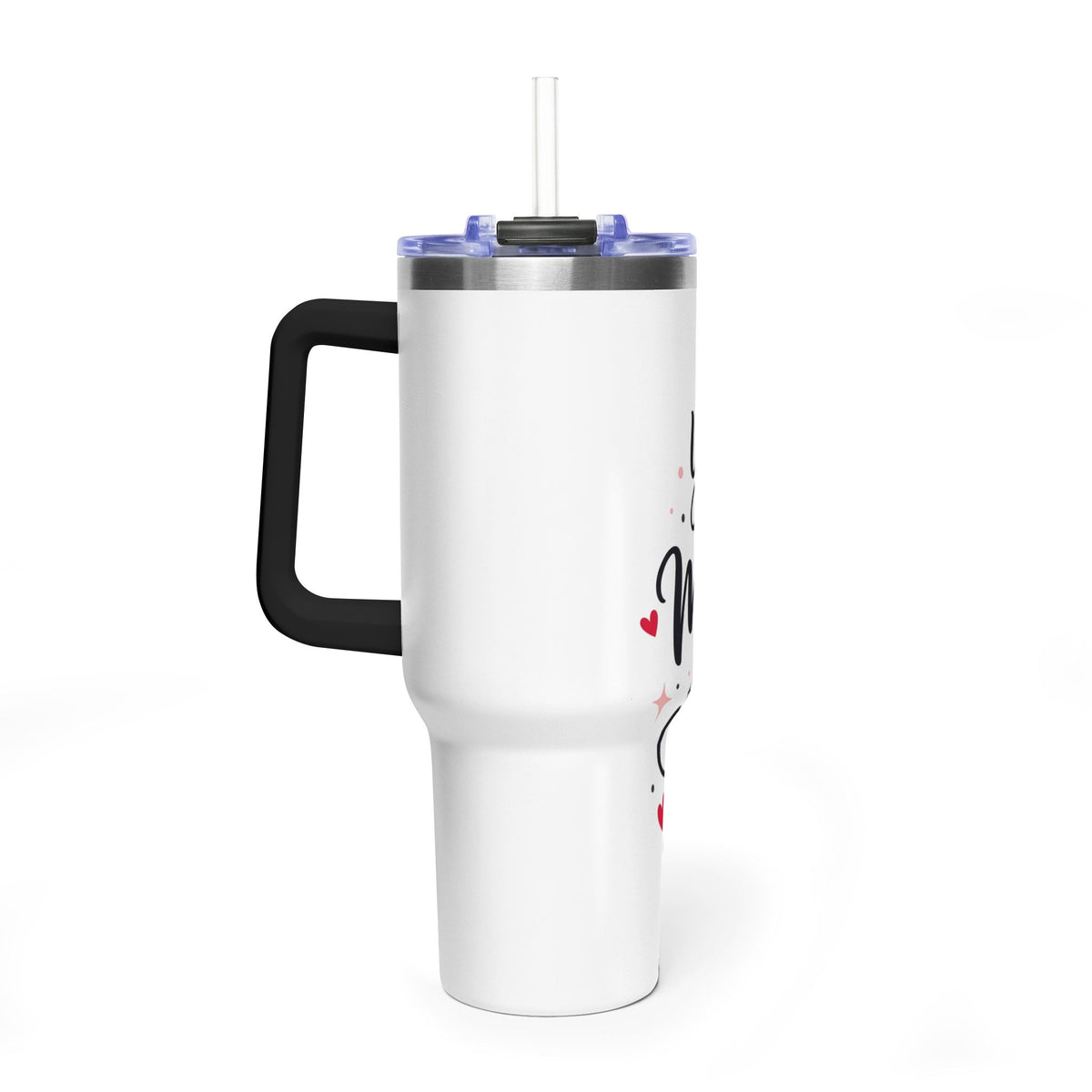 40oz Love-Themed Thermal Tumbler with Handle