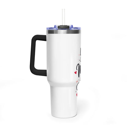 40oz Love-Themed Thermal Tumbler with Handle