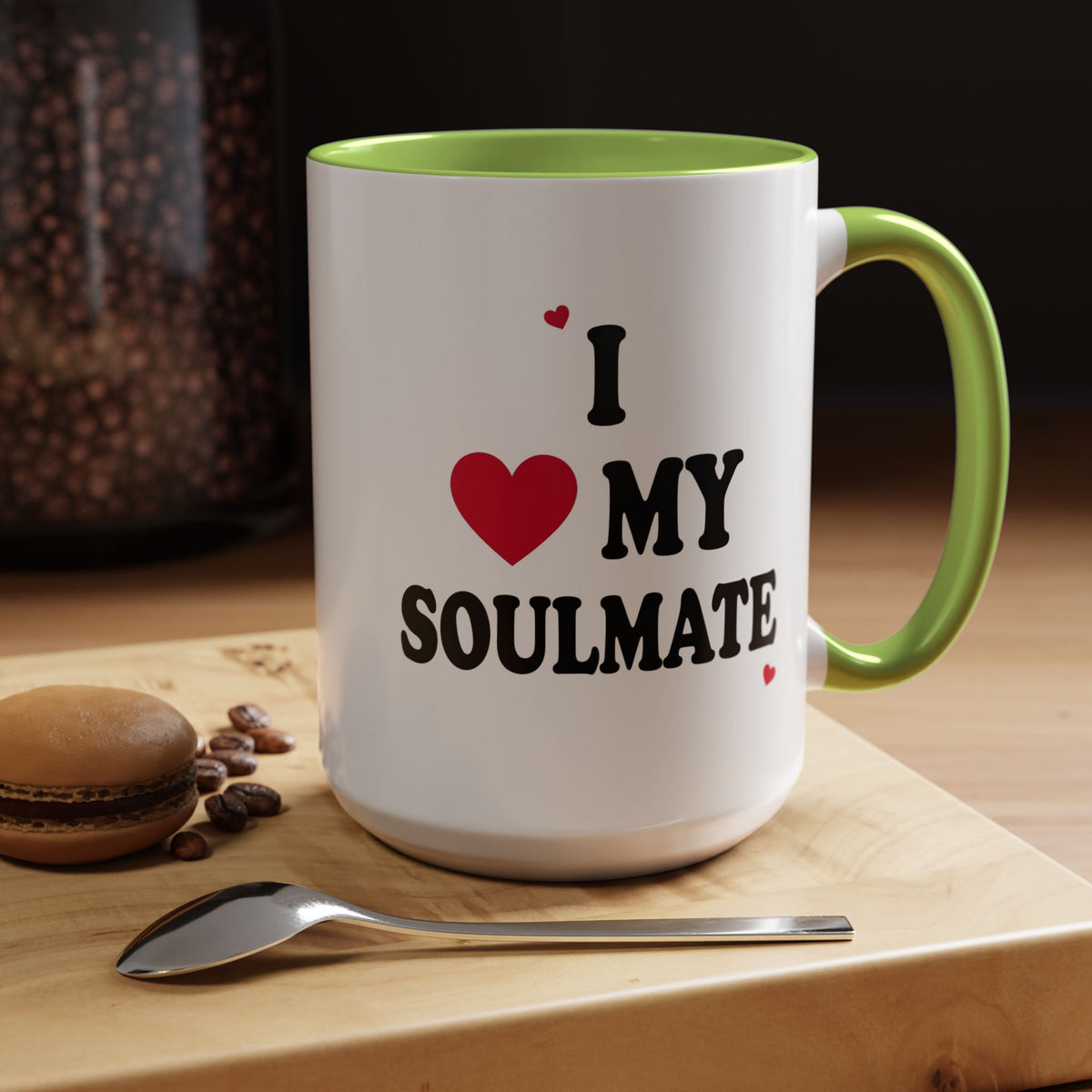 I Love My Soulmate Accent Coffee Mug