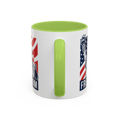 Freedom Statue Accent Coffee Mug — Patriotic Liberty 11/15oz