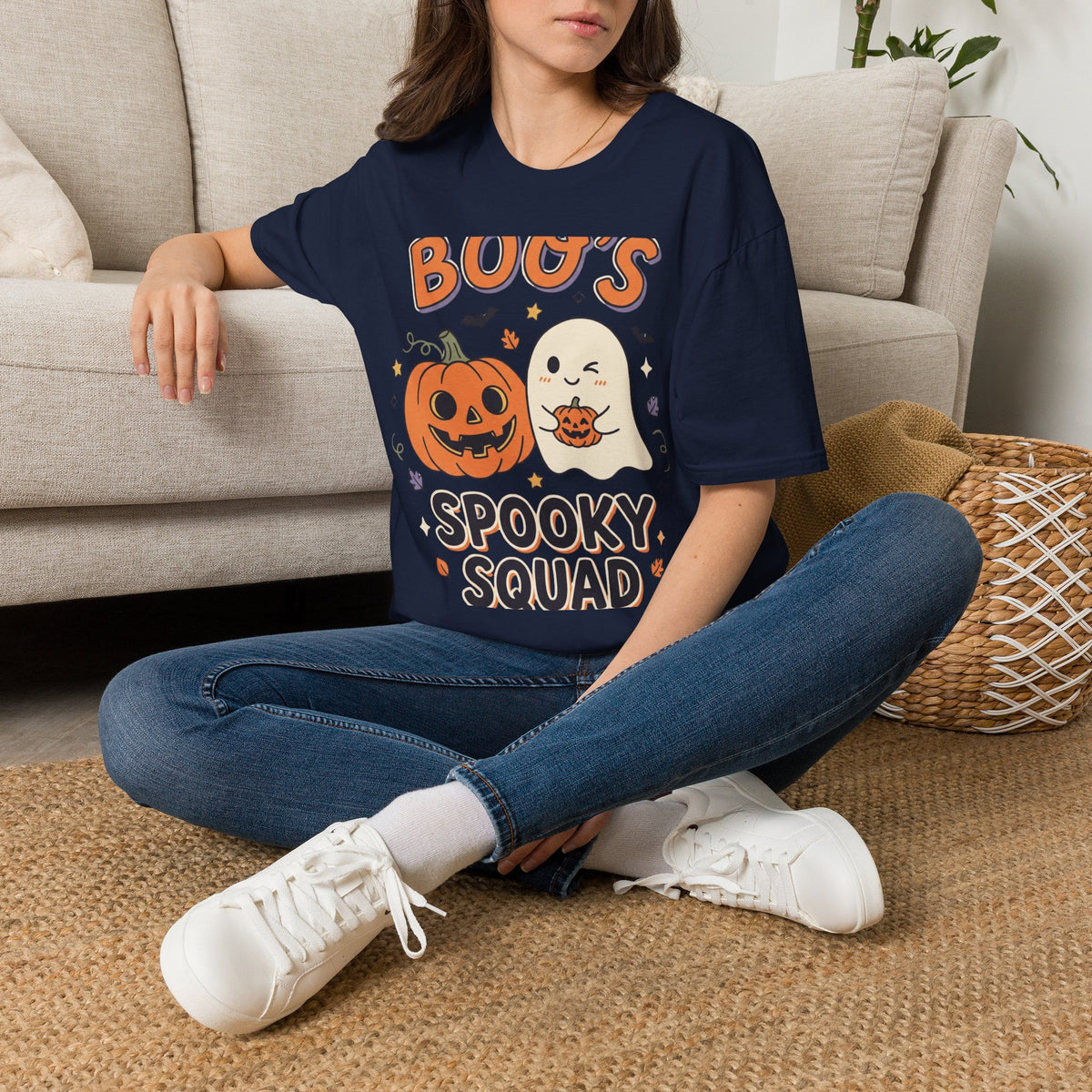 Halloween Ghost & Pumpkin T-Shirt — "Boo's Spooky Squad" Cute Halloween Tee