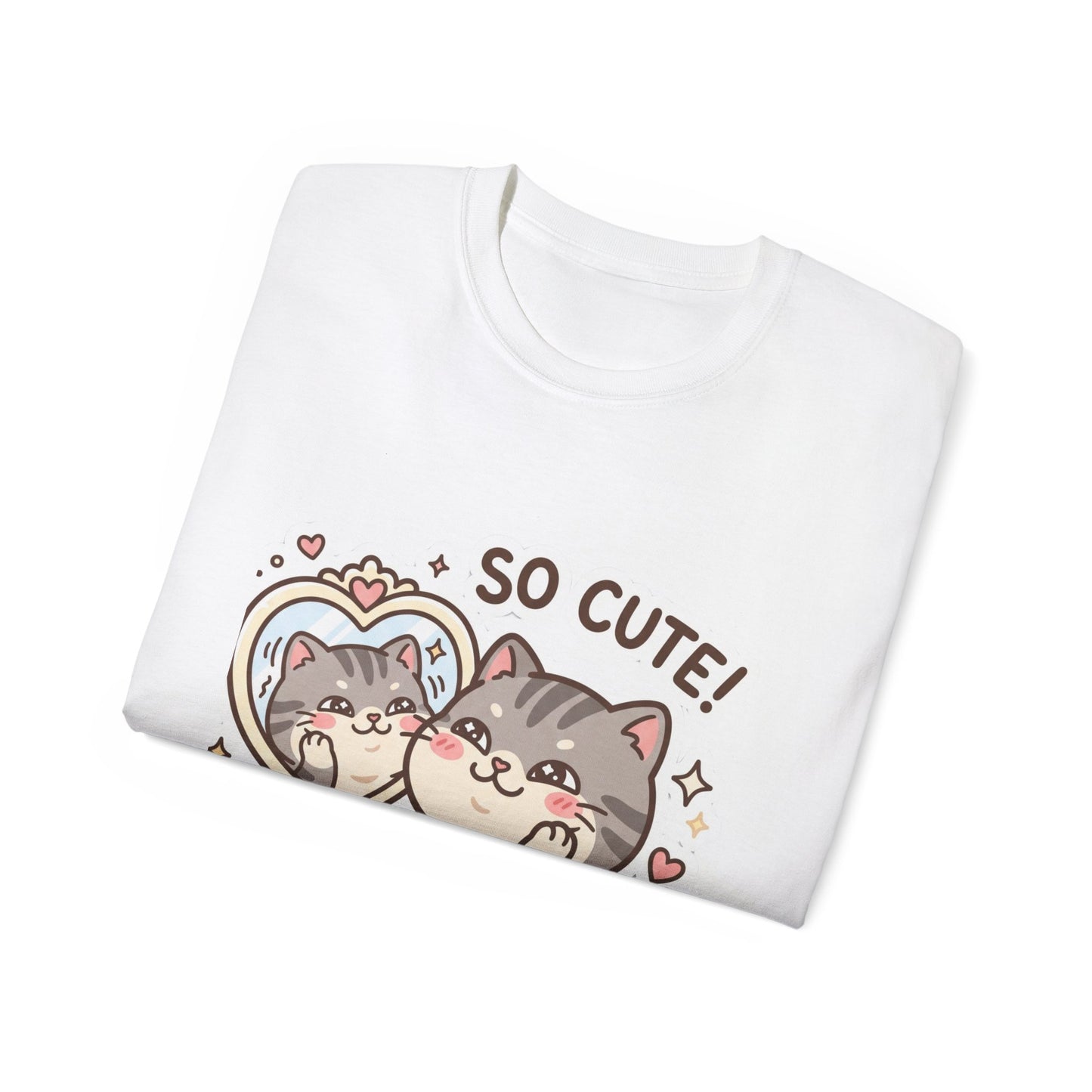 Cute Cat Mirror Tee - "So Cute!" Kawaii Cat T-Shirt