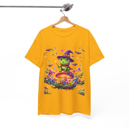 Cute Witch Frog T‑Shirt — Magical Mushroom Halloween Tee