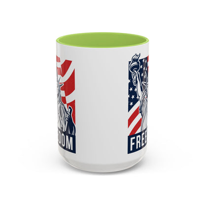 Freedom Statue Accent Coffee Mug — Patriotic Liberty 11/15oz