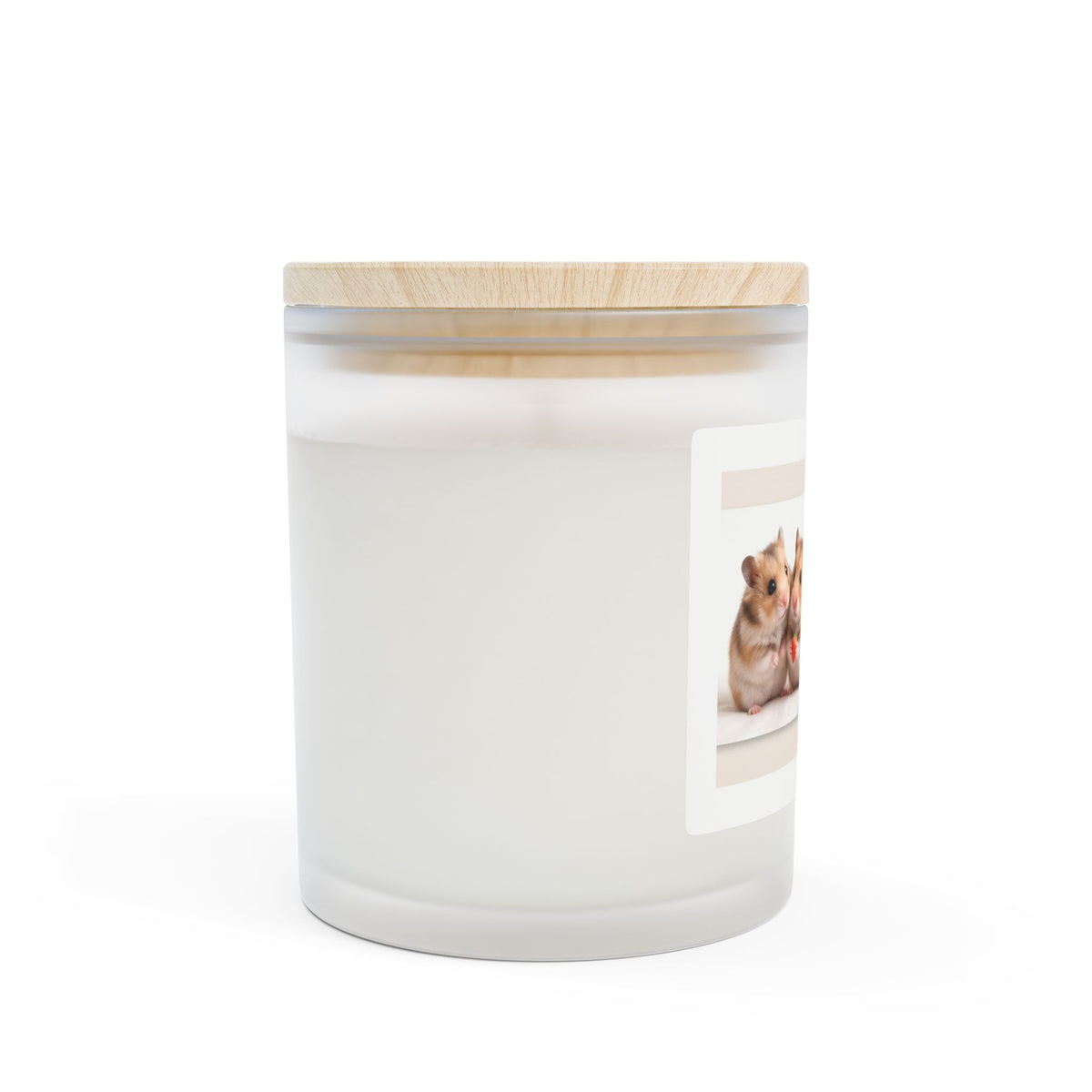 Hamster Love Frosted Glass Candle — "Life Is Sweeter Together" 11oz