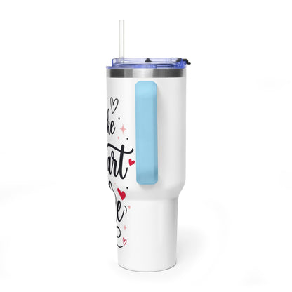 40oz Love-Themed Thermal Tumbler with Handle