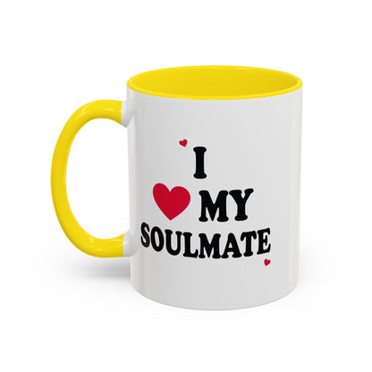 I Love My Soulmate Accent Coffee Mug