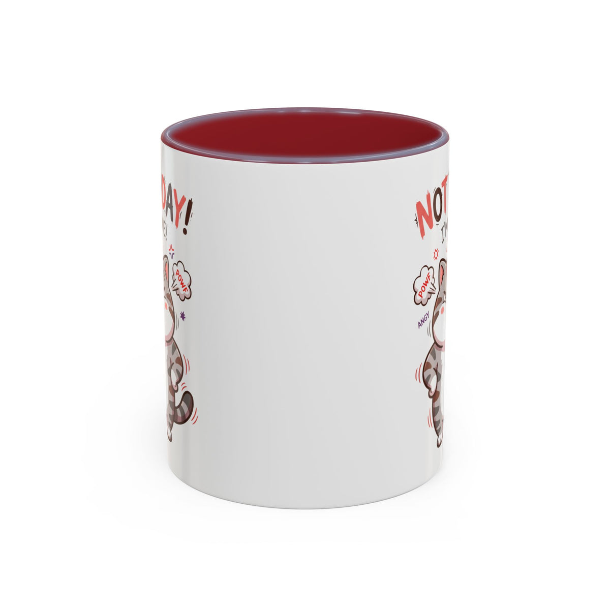 Funny Cat Mug - "Not Today! I'm Done" Accent Coffee Mug (11/15oz)