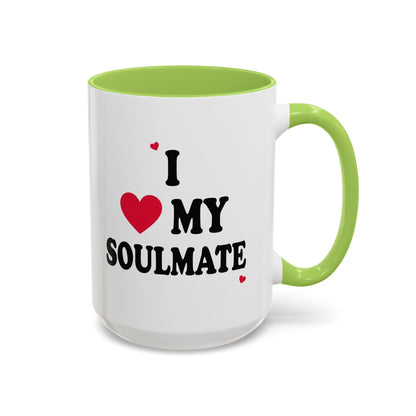 I Love My Soulmate Accent Coffee Mug