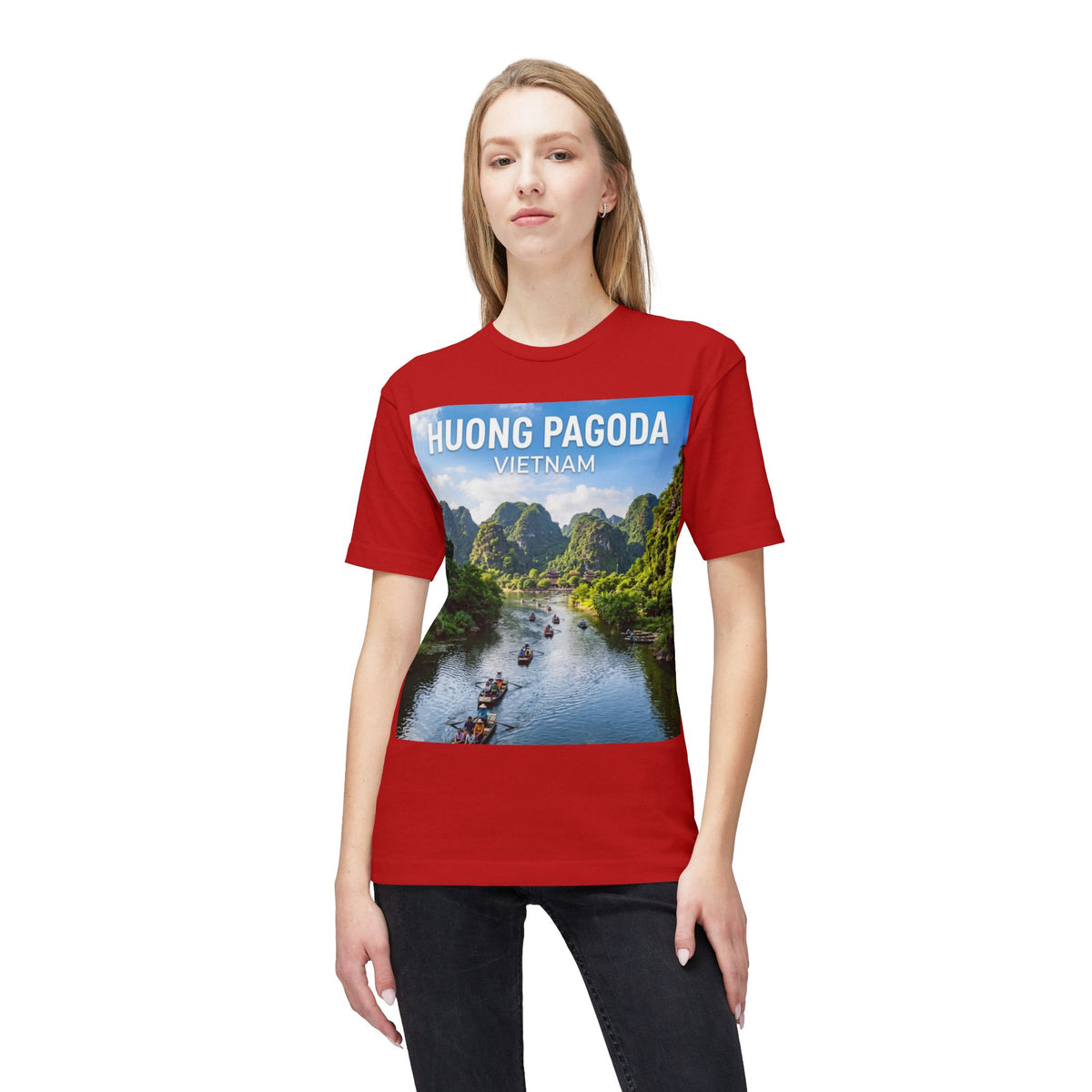 Huong Pagoda Vietnam T-Shirt — Scenic Ninh Binh River Travel Tee