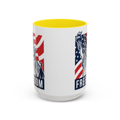Freedom Statue Accent Coffee Mug — Patriotic Liberty 11/15oz