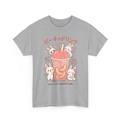 Peach Drink Cute Bunny T-Shirt