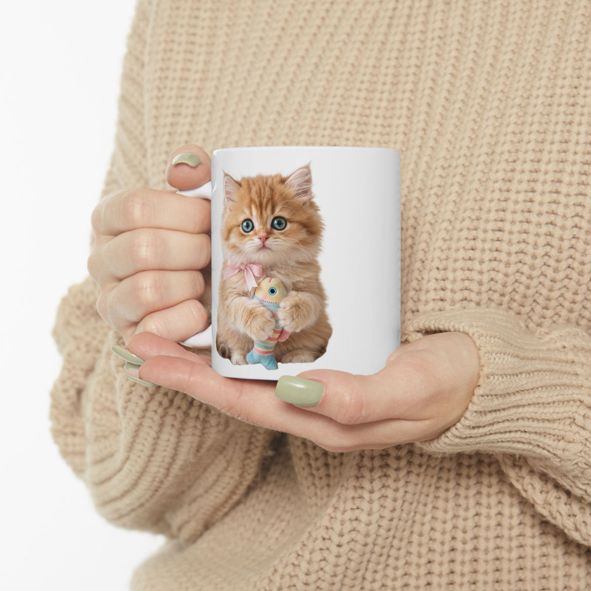 Orange Tabby Cat Ceramic Mug — Cute Kitten Coffee Cup (11oz & 15oz)