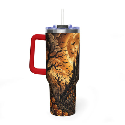 40oz Gothic Haunted Castle Halloween Tumbler