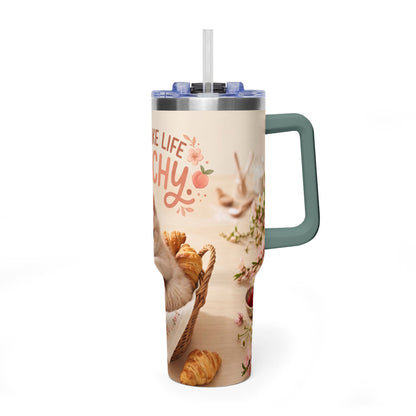 You Make Life Peachy Cat 40oz Travel Tumbler