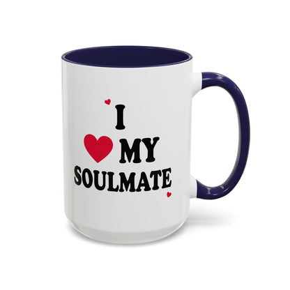 I Love My Soulmate Accent Coffee Mug