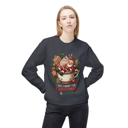 Christmas Coffee Sweatshirt — Santa in Cup Holiday Crewneck