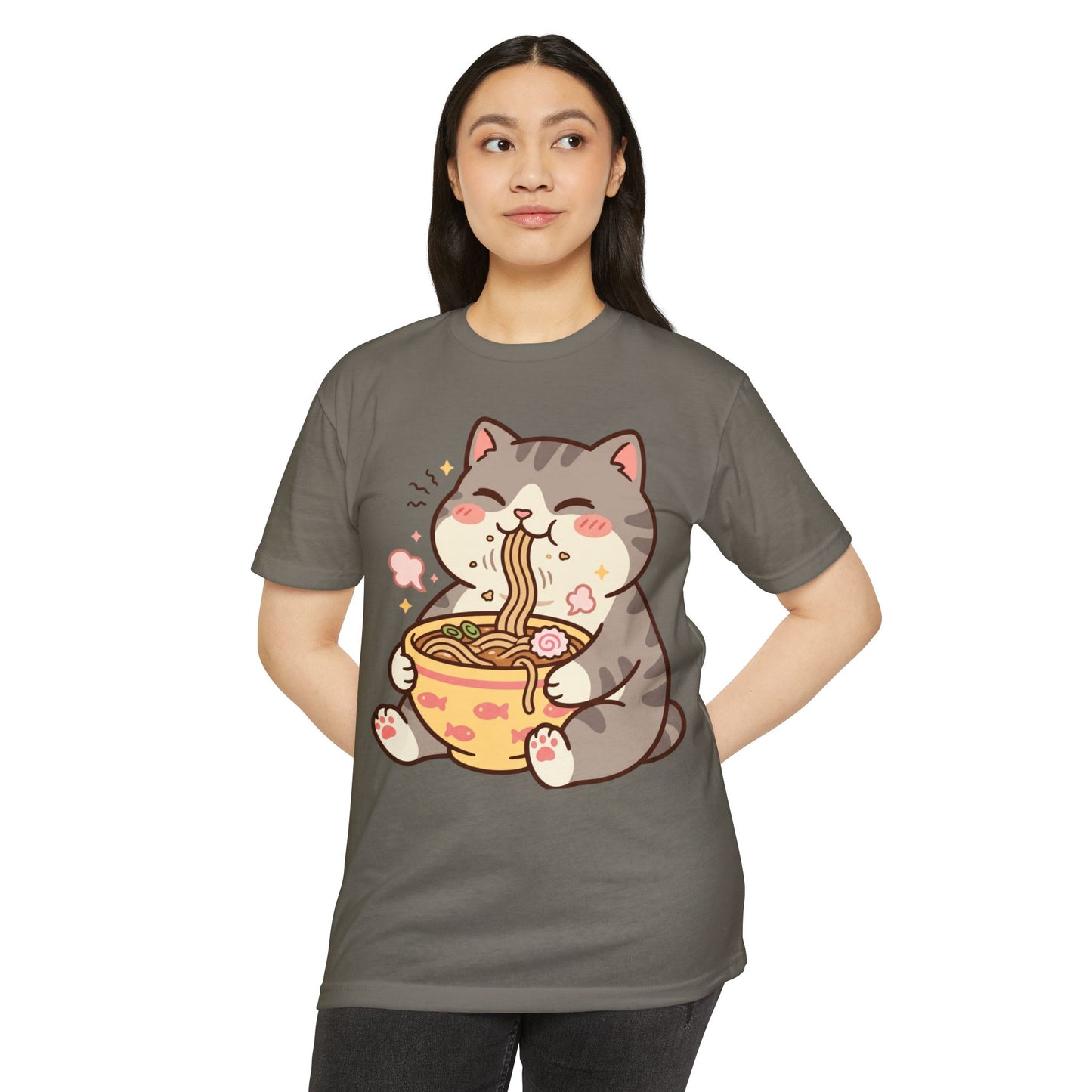 Cute Cat Eating Ramen T-Shirt