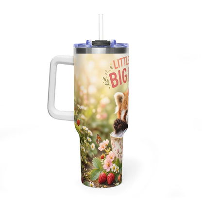 Little Paws Big Love Red Panda 40oz Vacuum Thermal Tumbler