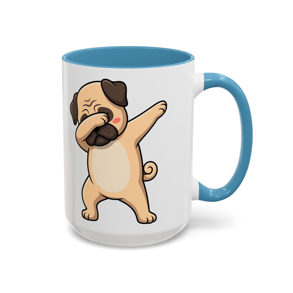 Dabbing Pug Coffee Mug — Cute Dog Accent Mug (11/15 oz)