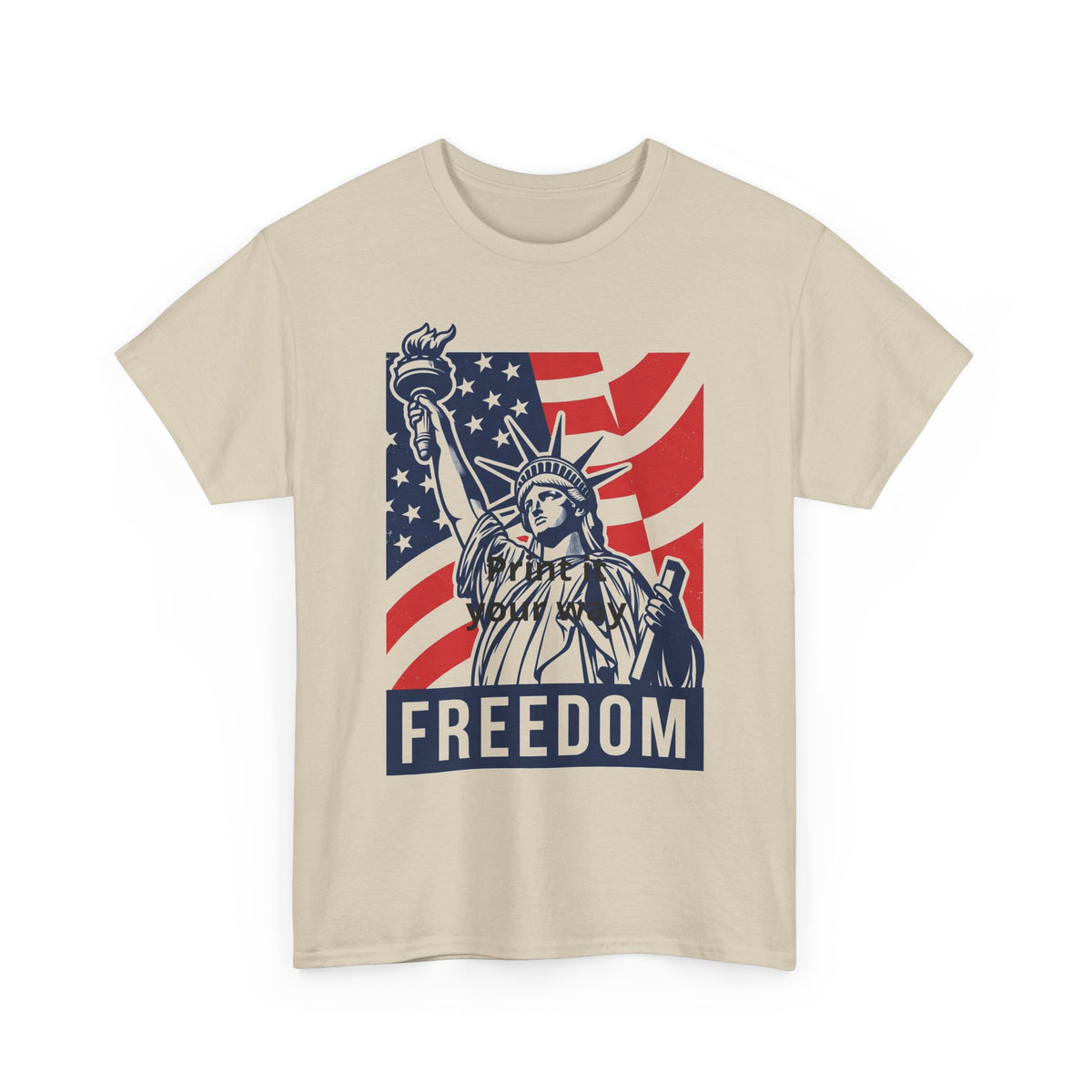 Freedom Statue T-Shirt — Patriotic USA Flag Tee (Statue of Liberty Design)