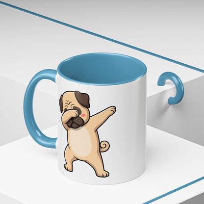 Dabbing Pug Coffee Mug — Cute Dog Accent Mug (11/15 oz)