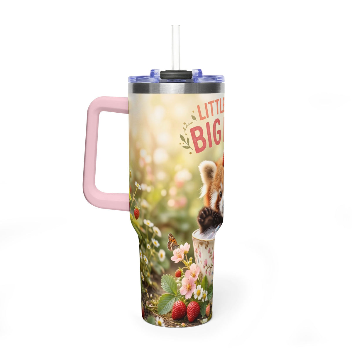 Little Paws Big Love Red Panda 40oz Vacuum Thermal Tumbler