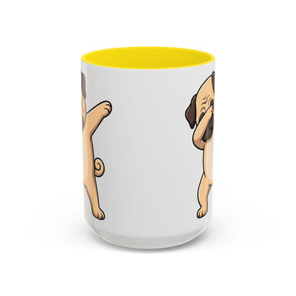 Dabbing Pug Coffee Mug — Cute Dog Accent Mug (11/15 oz)