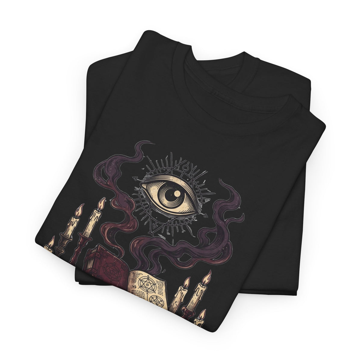 Occult Graphic Tee — "Enter the Unknown" Mystic Eye & Spellbook T-Shirt