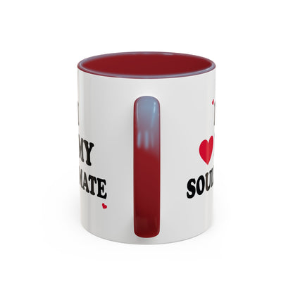 I Love My Soulmate Accent Coffee Mug