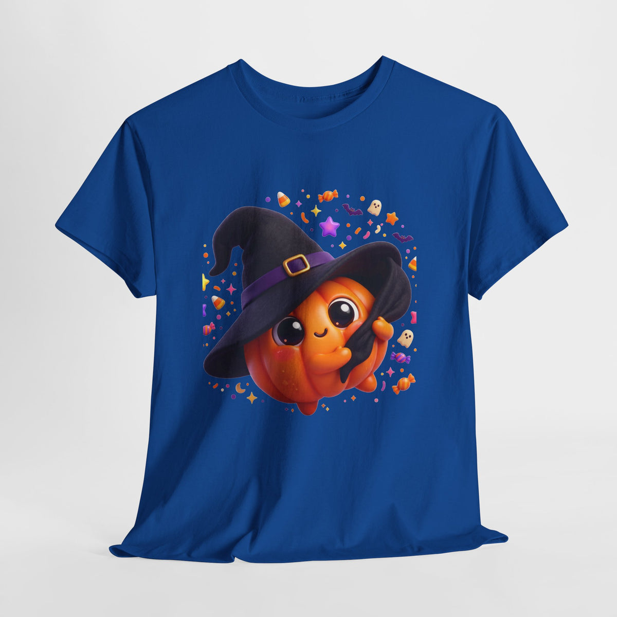 Pumpkin Witch T-Shirt — Cute Halloween Jack-o'-Lantern with Witch Hat
