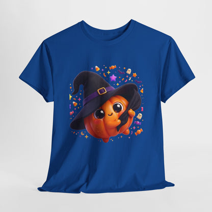 Pumpkin Witch T-Shirt — Cute Halloween Jack-o'-Lantern with Witch Hat