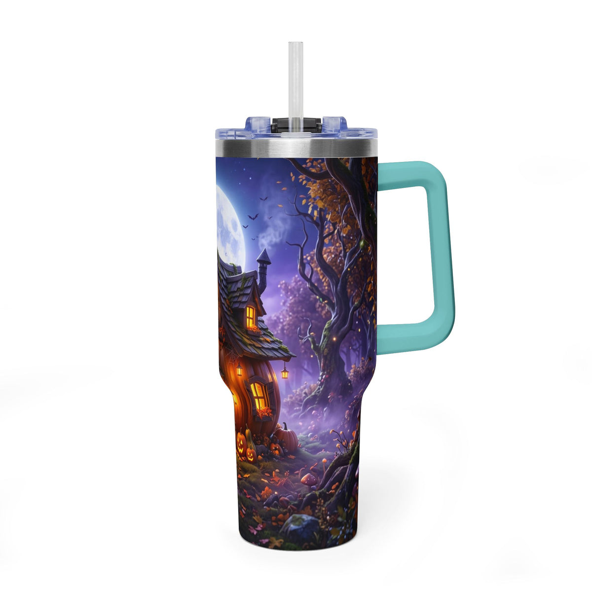 40oz Halloween Haunted Cottage Vacuum Tumbler