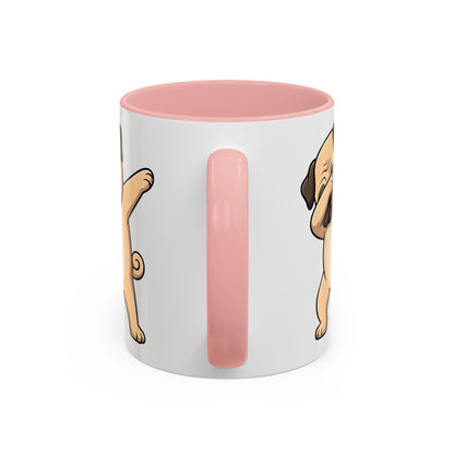 Dabbing Pug Coffee Mug — Cute Dog Accent Mug (11/15 oz)