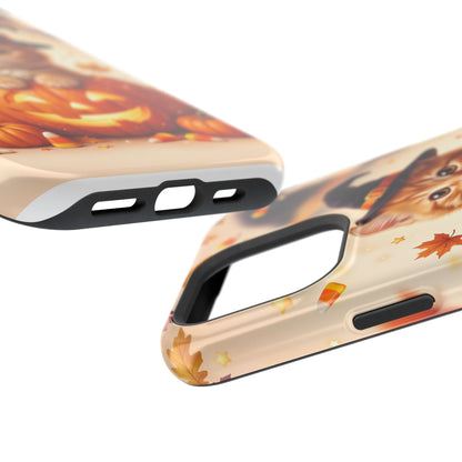 Halloween Kitten Pumpkin Phone Case — Magnetic Impact-Resistant