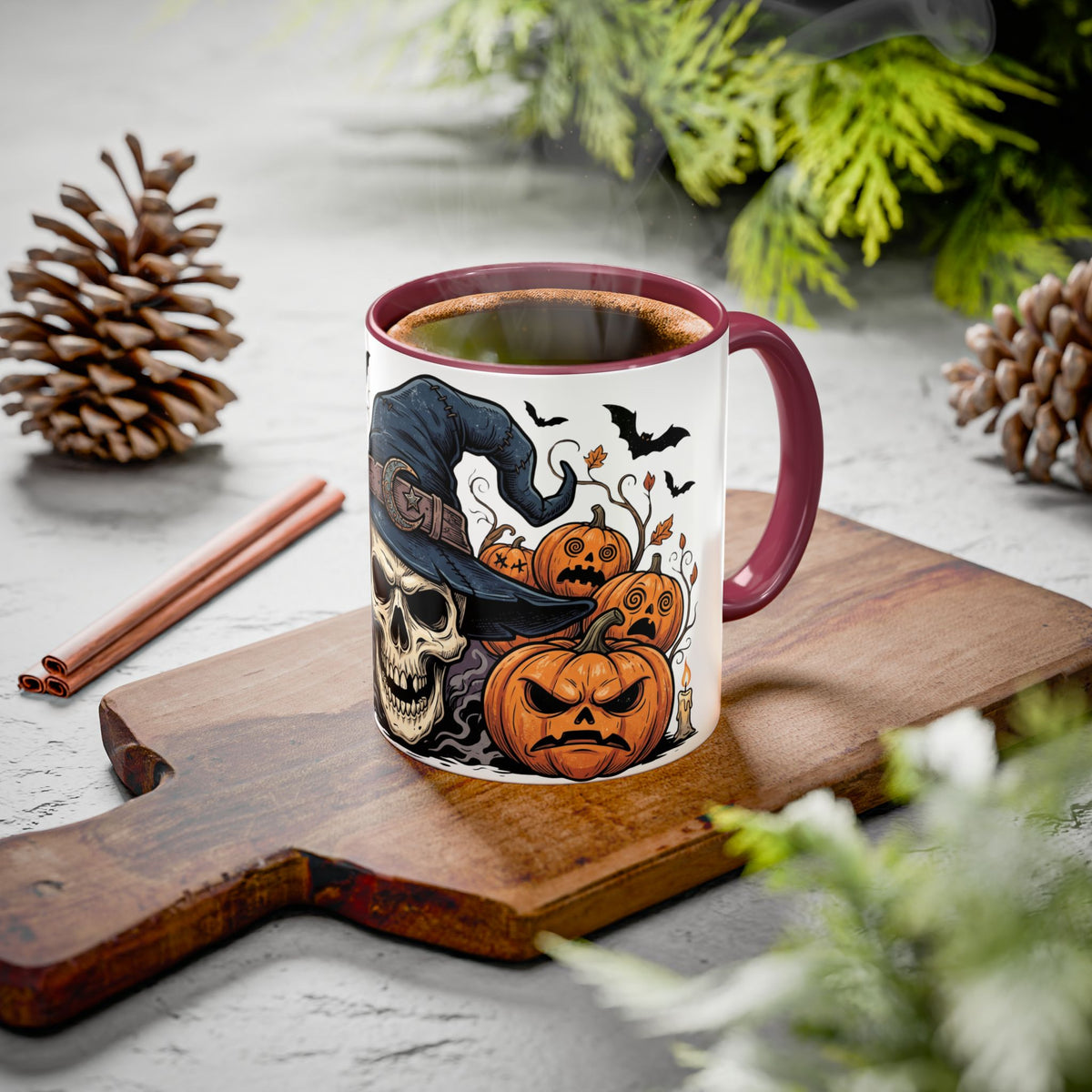 Halloween Skull & Jack-o'-Lantern Mug (11oz/15oz)