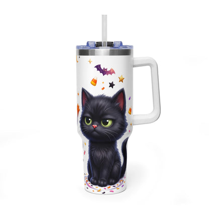 40oz Halloween Ghost and Black Cat Vacuum Thermal Tumbler