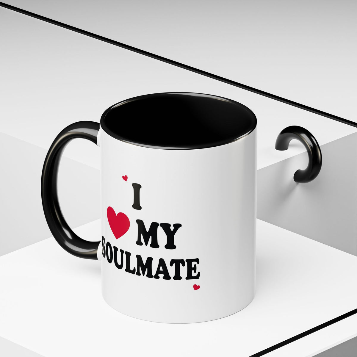 I Love My Soulmate Accent Coffee Mug