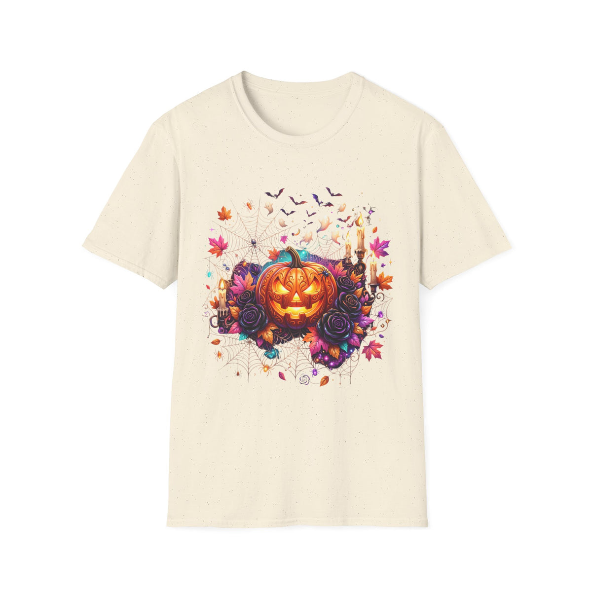 Jack-o'-Lantern Floral Halloween T-Shirt
