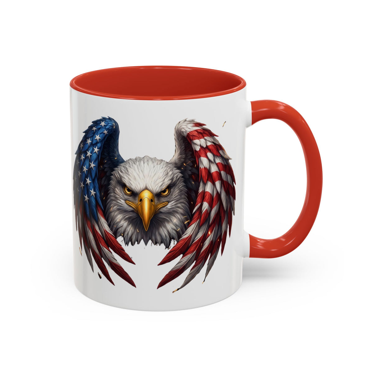 American Flag Eagle Coffee Mug – Patriotic Bald Eagle Accent Mug (11/15 oz)