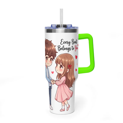 Cute Anime Boy Love Hearts 40oz Travel Tumbler