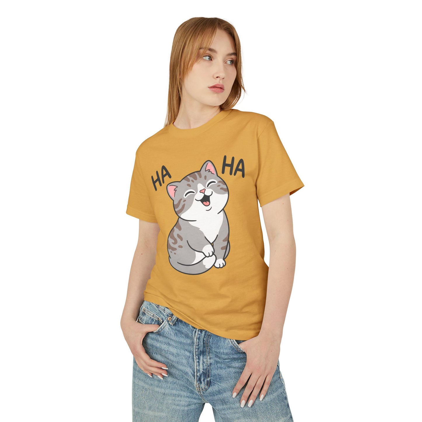 Laughing Cat T‑Shirt – Cute ‘HA HA’ Kitten Graphic Tee
